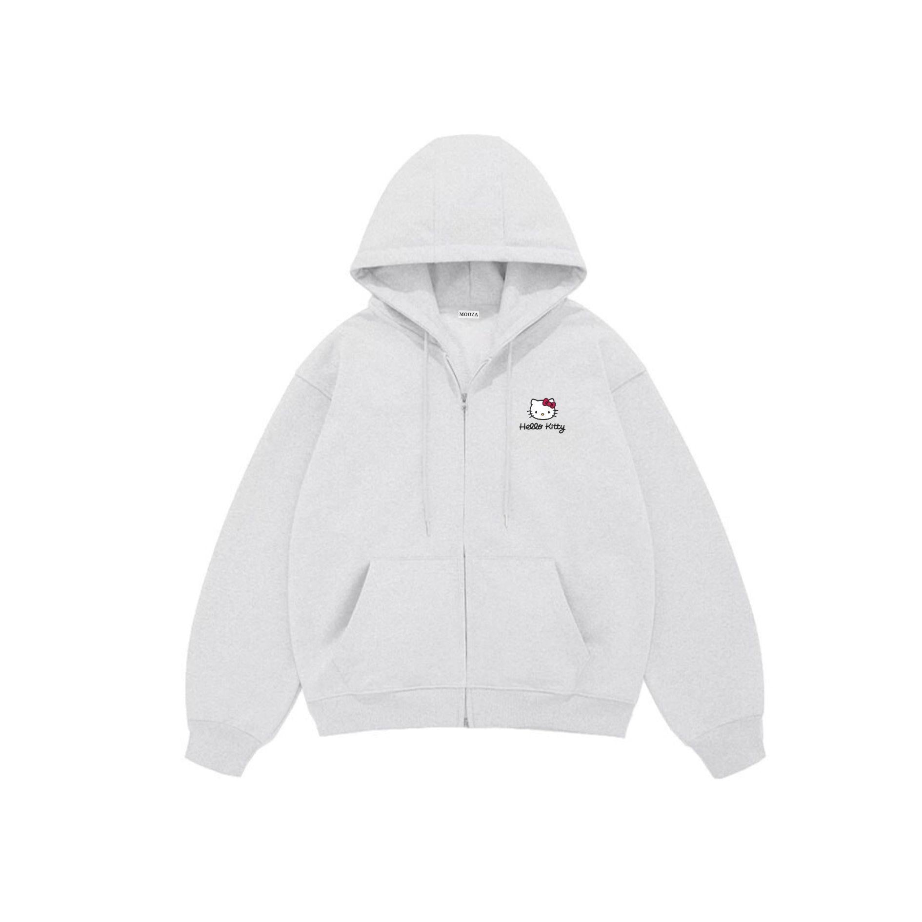 Áo Hoodie Zip Hello Kitty Form Rộng Nam Nữ 680GSM Premium/ Local Brand Chính Hãng