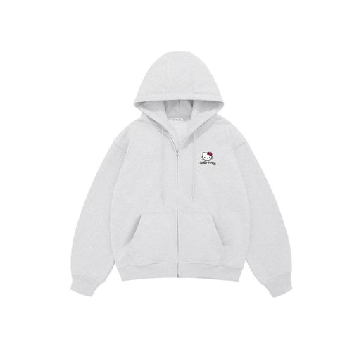 Áo Hoodie Zip Hello Kitty Form Rộng Nam Nữ 680GSM Premium/ Local Brand Chính Hãng