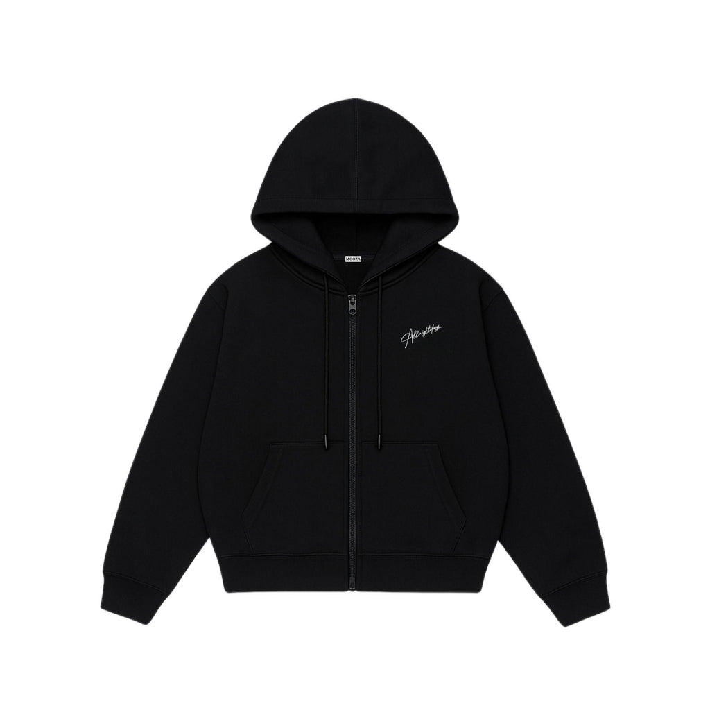 Áo Hoodie Zip Nỉ 2 Da Form Boxy Mooza Studio Dành Cho Nam Nữ Local Brand/Signature