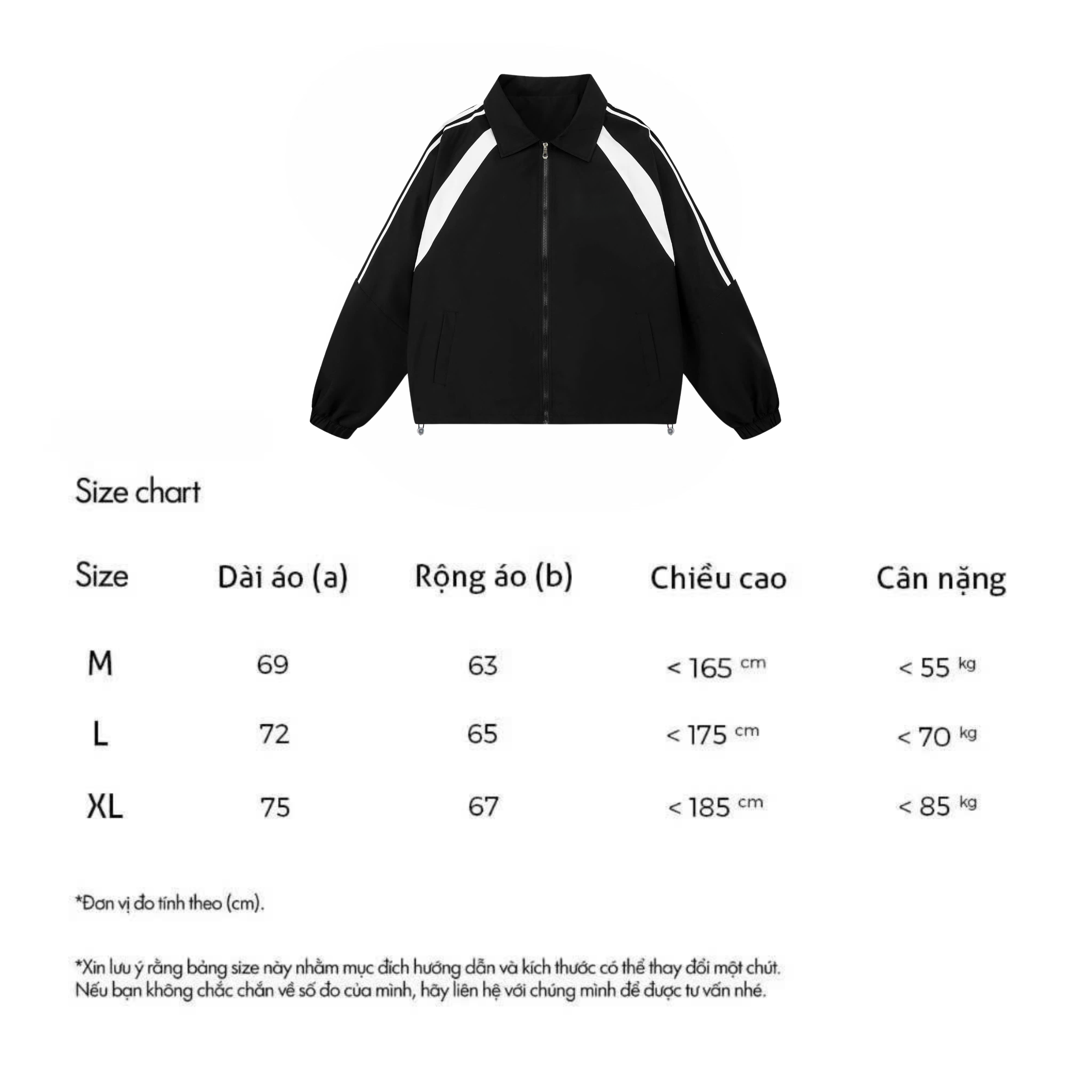 Áo Khoác Unisex Form Rộng Thể Thao Phối Sọc Nam Nữ