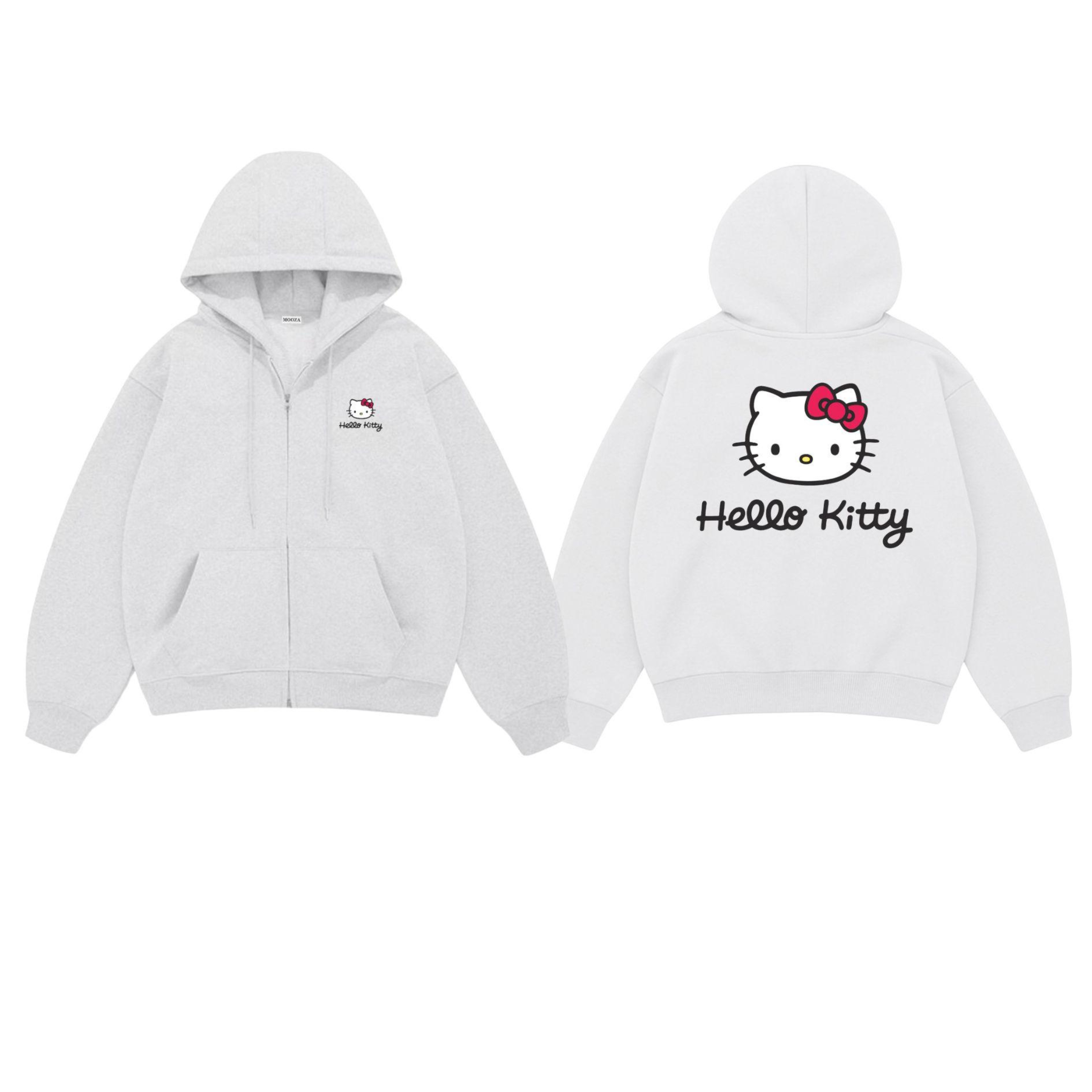 Áo Hoodie Zip Hello Kitty Form Rộng Nam Nữ 680GSM Premium/ Local Brand Chính Hãng
