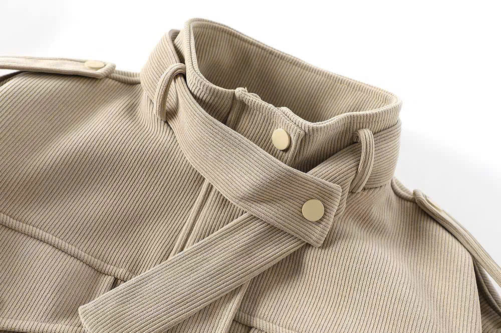 Áo Khoác Nữ Cao Cấp Cổ Trụ – Phong Cách Vintage Sang Trọng Hàn Quốc