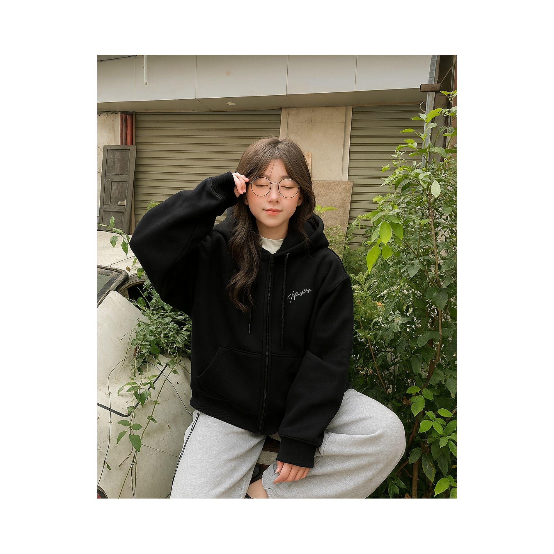 Áo Hoodie Zip Nỉ 2 Da Form Boxy Mooza Studio Dành Cho Nam Nữ Local Brand/Signature