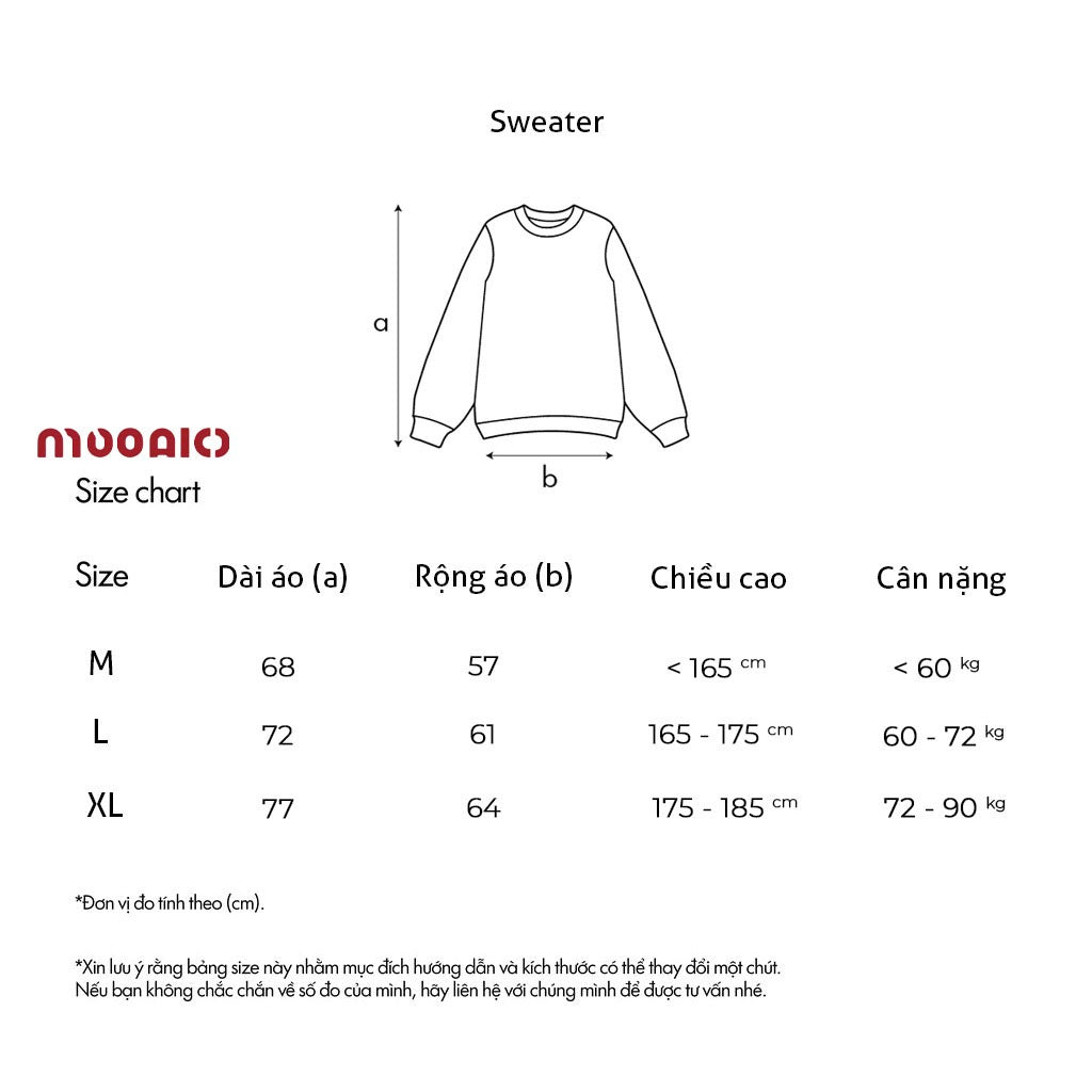Áo Sweater Mooza Studio, Form rộng Nam Nữ Nỉ lót lông Cotton 100% Unisex Local Brand