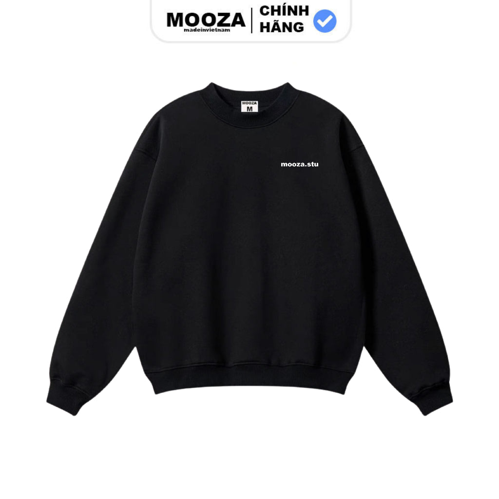 Áo Sweater Mooza Studio, Form rộng Nam Nữ Nỉ lót lông Cotton 100% Unisex Local Brand