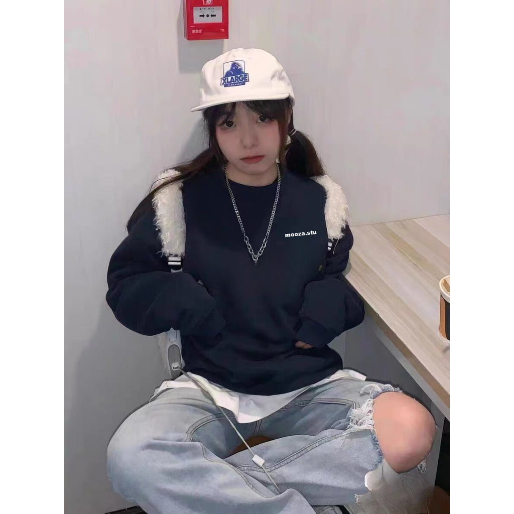 Áo Sweater Mooza Studio, Form rộng Nam Nữ Nỉ lót lông Cotton 100% Unisex Local Brand