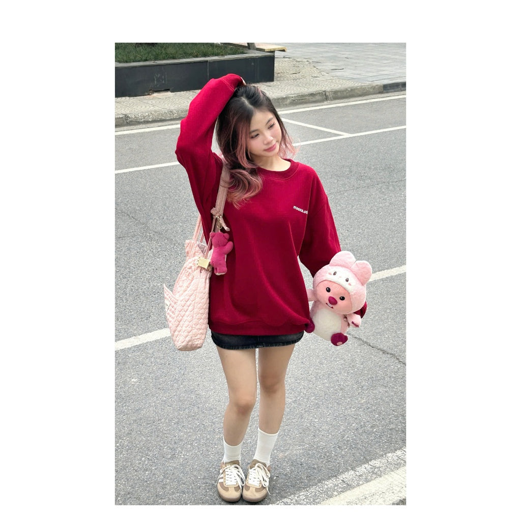 Áo Sweater Mooza Studio, Form rộng Nam Nữ Nỉ lót lông Cotton 100% Unisex Local Brand