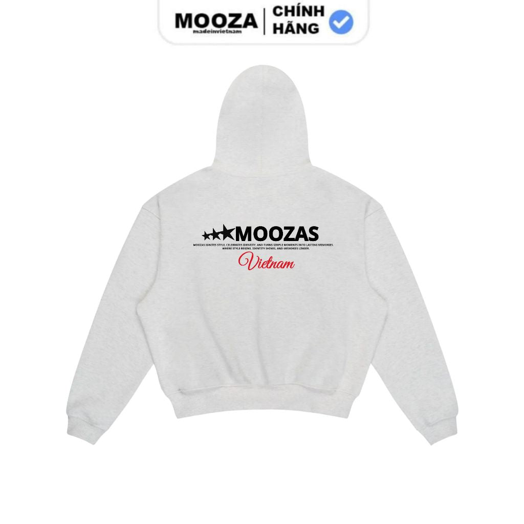 Áo Hoodie Zip Mooza Studio Vải Nỉ 2 Da Premium/ Oversized Nam Nữ